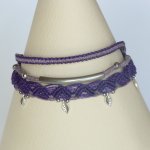 Bracelet multi-rangs 3 en 1  mauve et violet