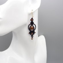 Boucles d'oreilles  en micro-macramé couleur noir