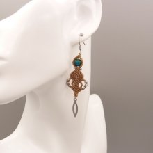 Boucles d'oreilles  en micro-macramé beige clair