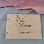 Livre d'or, mariage, Baptême en bois gravé et personnalisable. Modèles au choix. Travail artisanal
