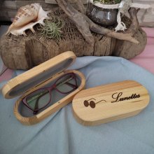 Etui à Lunettes bois brut, gravé à personnaliser