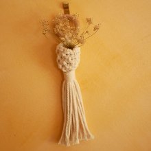 Mini suspension pour plantes en macramé corde coton écru ou rouille