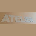 Lettre decorative en zinc ATELIER 20 cm