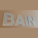 Lettre decorative en zinc BAIN 10 cm