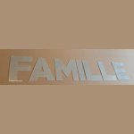 Lettre decorative en zinc FAMILLE 10 cm