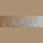 Lettre decorative en zinc FAMILLE 10 cm