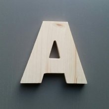 Lettre en bois épicéa ARIAL BLACK