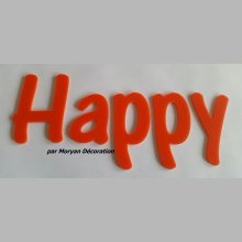 Lettre deco Happy en plexi , hauteur 30 cm