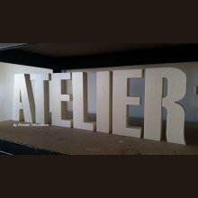 Lettre decorative polystyrene ATELIER , hauteur 20 cm