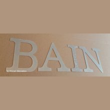 Lettre decorative en zinc BAIN 10 cm