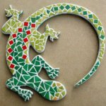 DIY Coffret création- Kit mosaïque 'lézard vert'