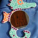 DIY Kit mosaïque  ' Miroir Hippocampe tricolore '