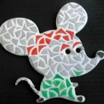 DIY Kit mosaïque enfant 'Soso' Souris rousse .