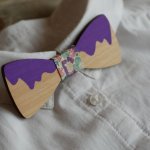 Noeud papillon enfant en bois bicolore à personnaliser