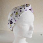 Bandeau adulte en coton ton violet avec bouton