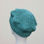Béret vert en coton satiné pour adulte