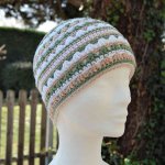 Bonnet jacquard kaki, blanc et crème pour enfant