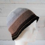 Chapeau cloche enfant en laine beige, gris, marron, noir et cuivre 