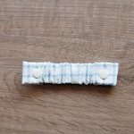 Bande attache masque en coton crème à carreaux pied de poule