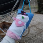 Moufle à sangle ou manchon gant pour enfant bonhomme de neige