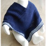 Poncho enfant 1 à 3 ans bleu marine et blanc de style marin