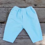 Pantalon poupée de couleur turquoise