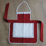 Tablier enfant style d'antan rouge et blanc