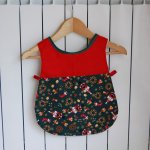 Tablier chasuble enfant 1-2 ans rouge et vert motif Noël