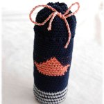 Chaussette à biberon bleu marine thème marin