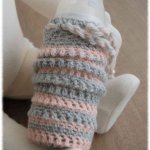 chaussette à biberon en laine acrylique rose et gris