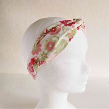 Bandeau serre tête enfant coloris rose vert beige 