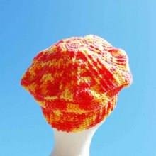 Beret enfant fil satiné jaune orange