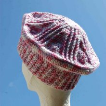Béret enfant blanc rose et parme 