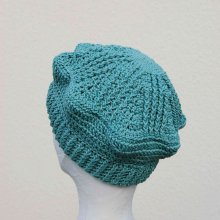 Béret vert en coton satiné pour adulte