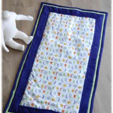 Couverture de lit pour bébé en polaire bleue marine motif animaux 