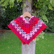 Poncho enfant 2 ans de couleurs : rouge rose gris blanc