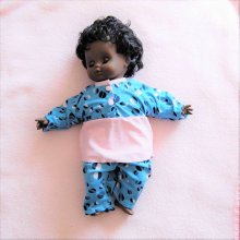 Pyjama jersey deux pièces bleu et rose