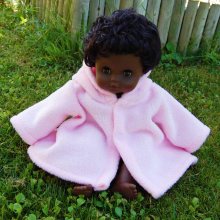 manteau rose pour poupée à capuche