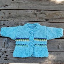 Veste poupée turquoise manches longues