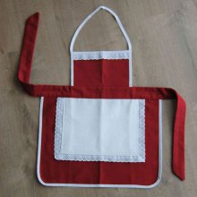 Tablier enfant style d'antan rouge et blanc