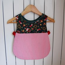 Tablier chasuble enfant 1-2 ans motifs Noël et rayures rouge et blanc