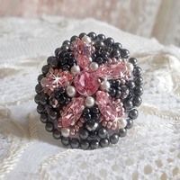 Bague Pampilles Rose et Grise Bague Pampilles Rose et Grise