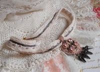 Collier pendentif Pampilles Rose/Gris/Argent