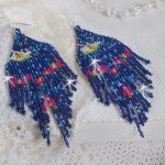 BO Nénuphars montées avec des rocailles et crochets d'oreilles en argent 925/1000. 