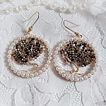 BO Perline Black Nacré créées avec pendentifs perles, rondes aplaties verres et crochets laiton