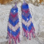 BO Constellation avec des cristaux de Swarovski, des rocailles Miyuki et des Tubes