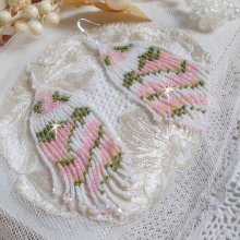 BO Matin Lumineux montées avec des rocailles, toupies en Cristal de Swarovski White Opale AB et dormeuses en argent 925/1000
