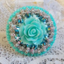 Bague Haute-Couture Blue Flowers avec ces belles perles