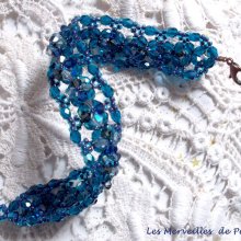 Bracelet cristal 'Belle de Nuit' bleu cristal ces toupies