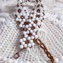 Bracelet en perles de verre 'Horizon' tourbillons de facettes.